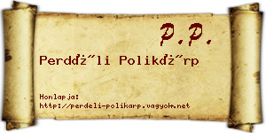 Perdéli Polikárp névjegykártya
